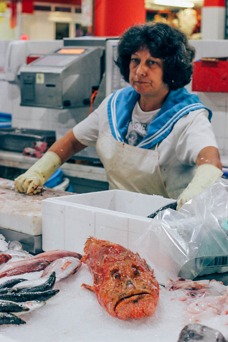 At a local food market in Portugal