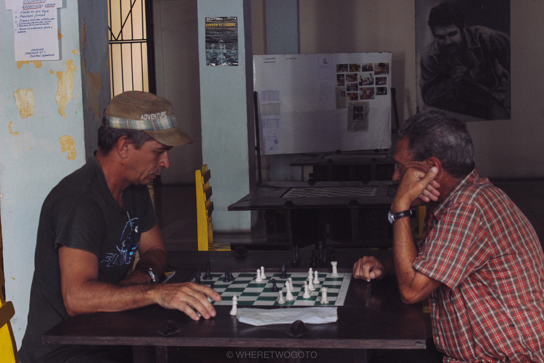 men playing chess in cienfuegos