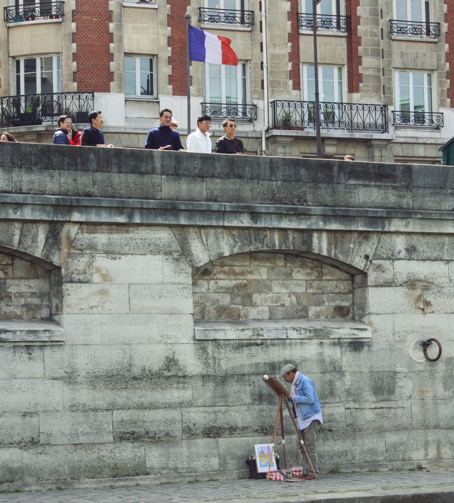 Working the quayside in Paris.