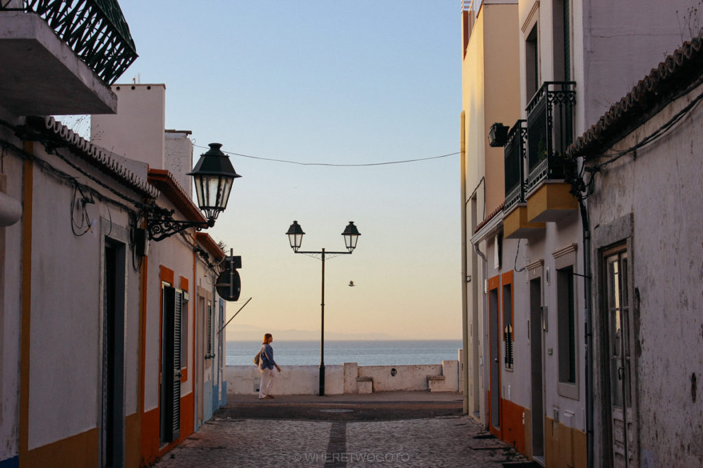 A street that ends at the water.