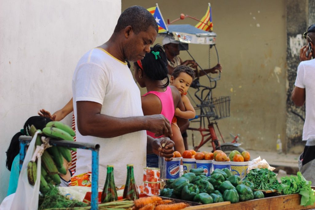 The neighbourhood vegetable stall.